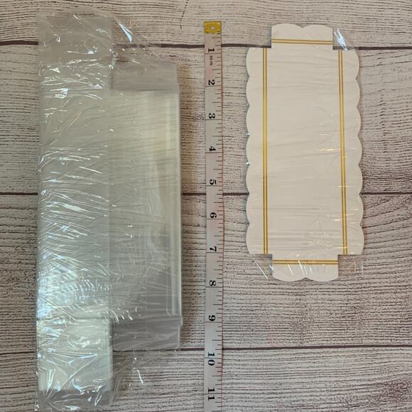 Macaron Boxes Set of 10 Clear with White Gold Tray Dessert Packaging 6.3x2x2 - Picture 10 of 10